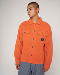 BRIANDEAD WAFFLE BUTTON FRONT SHIRT