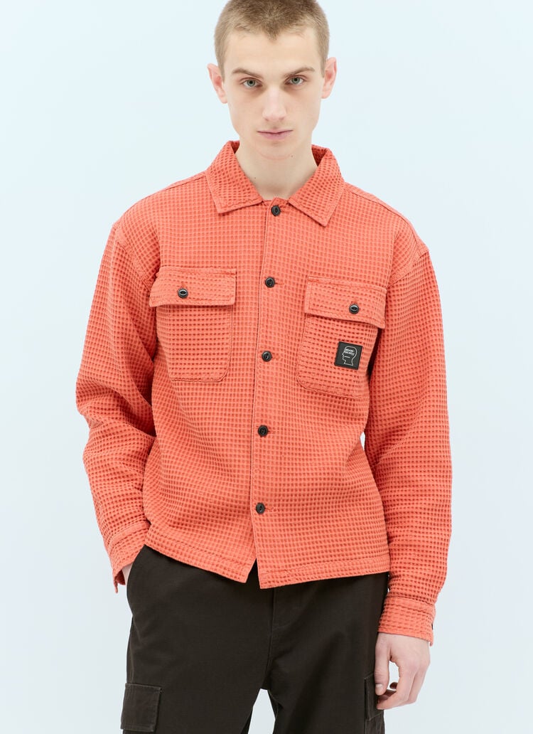 BRIANDEAD WAFFLE BUTTON FRONT SHIRT