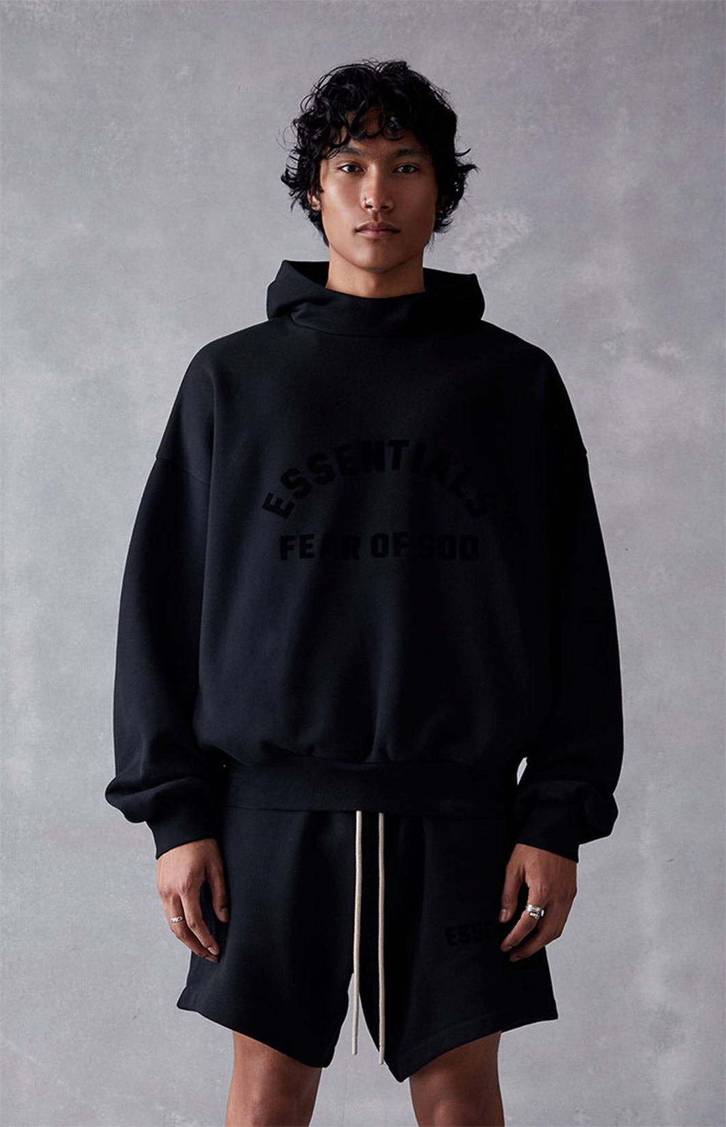 FEAR OF GOD ESSENTIALS HOODIE JET BLACK