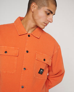 BRIANDEAD WAFFLE BUTTON FRONT SHIRT